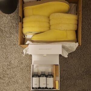 UGG Yellow Sheepskin Boots with Care Kit